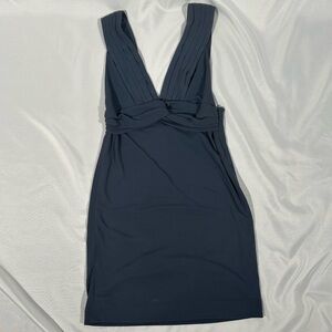 Gray Black Halo Dress with Pleated Details🩶